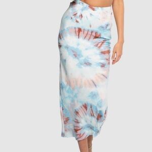 Jagger & stone Gwyneth Tie-Dye Blue Midi Skirt size 2